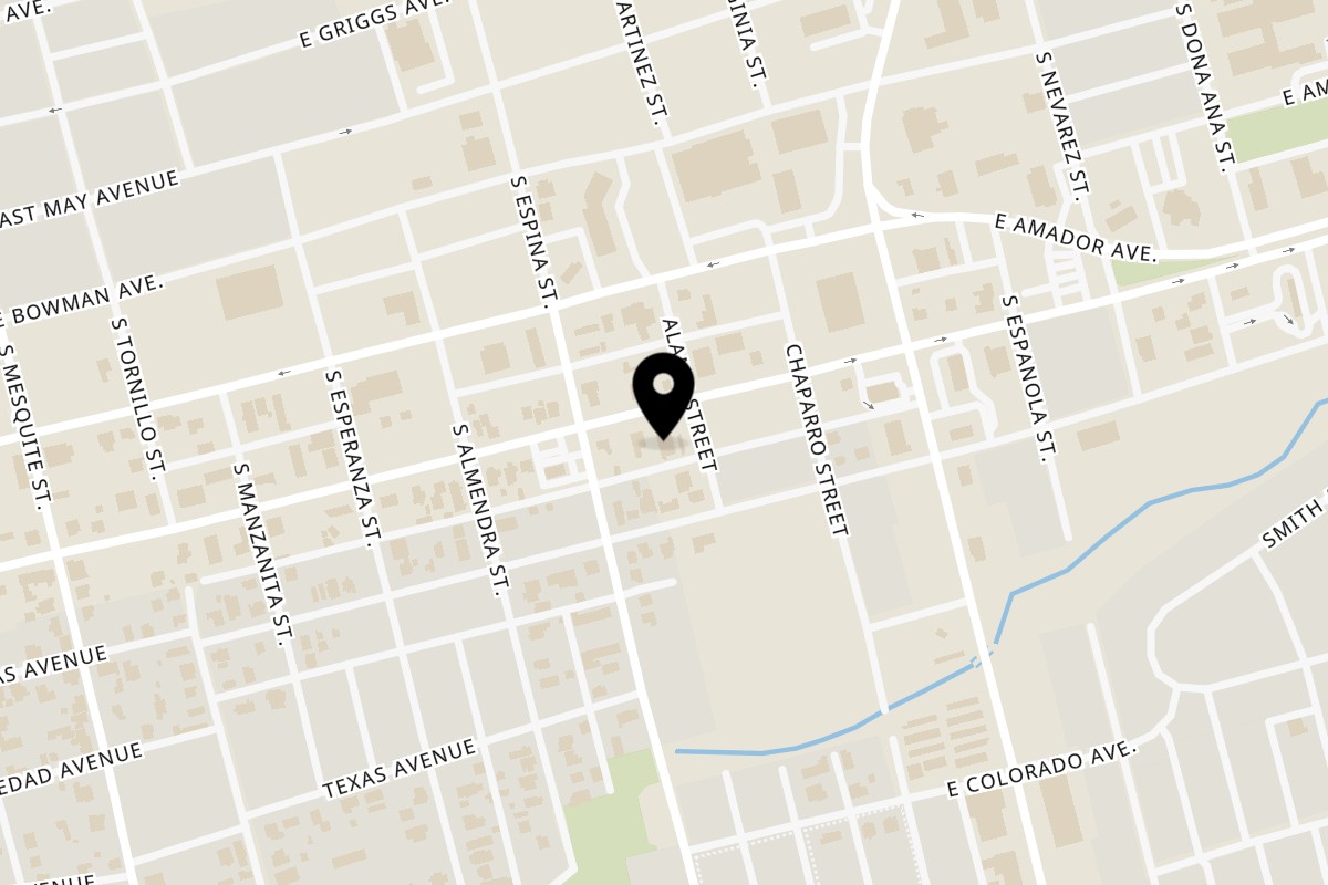 Map showing the location of Go Burger on 1008 E Lohman Ave in Las Cruces